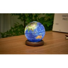 Gingko Design Mini AtlasGlobe Lamp Ocean Blue - Walnut Stand